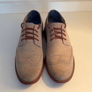 Men's Suede Brogue Shoes - Tan